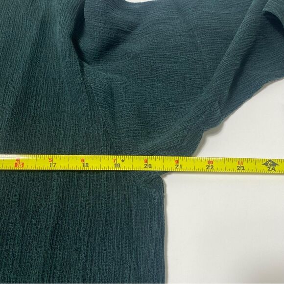 Bets By Canvasbacks Forest Green Gauzy Long Sleeve Tunic Top Women's Size Medium - Picture 4 of 10